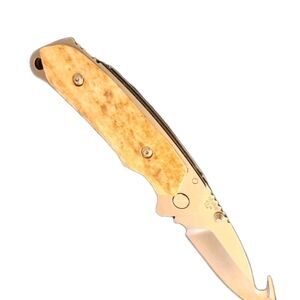 Rare 2002 BUCK Gut Hook Knife Alpha Hunter BOS ATS-34 Elk Stag Handle Cb10